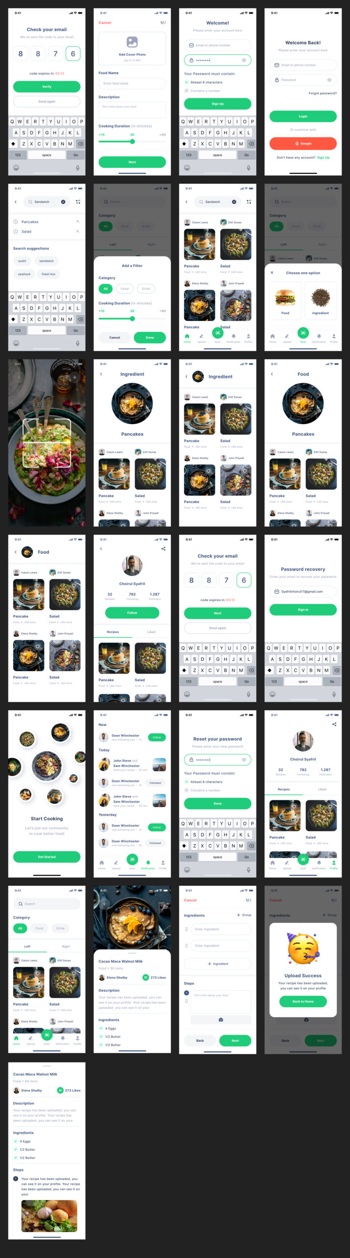 Chefio菜谱APP应用程序用户界面套件插图