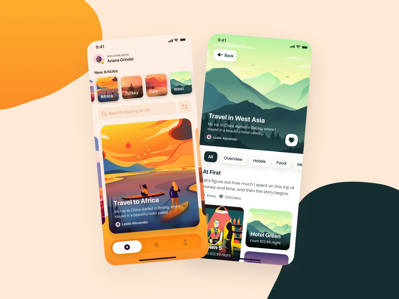 旅游日志应用程序界面设计套件插图