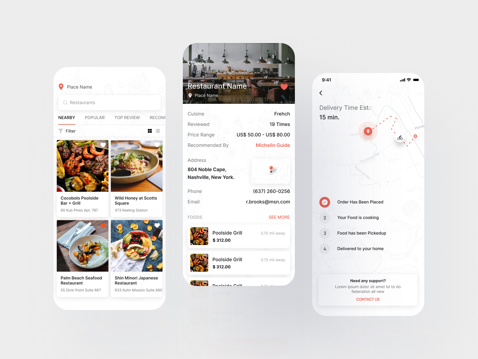 餐厅食品配送应用程序界面UI套件插图