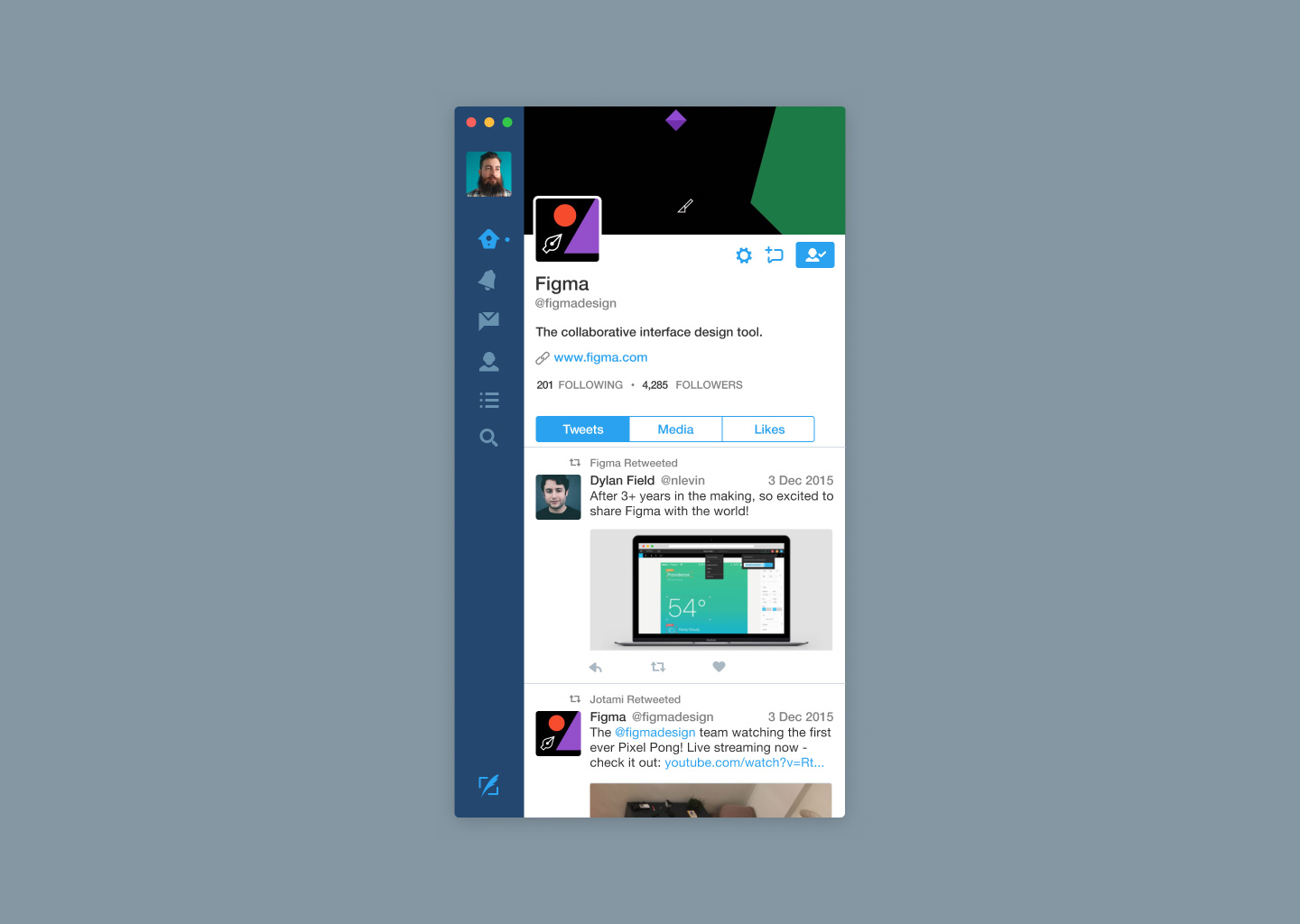 Twitter应用程序Mac UI模板插图