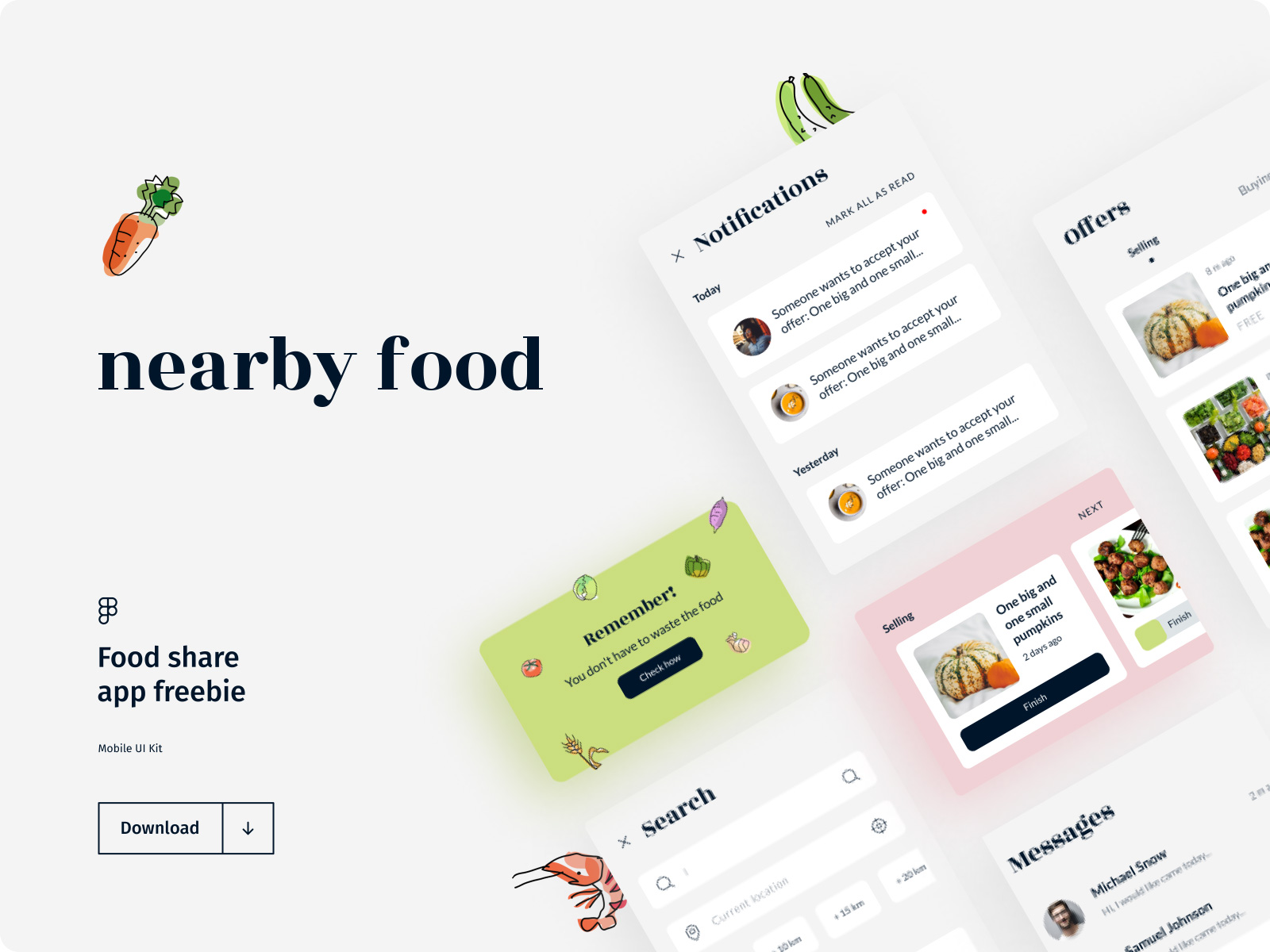 食物分享应用程序概念设计插图
